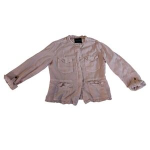 Sanctuary Pink Utility Jacket Women's Medium Lightweight Button Front Pockets